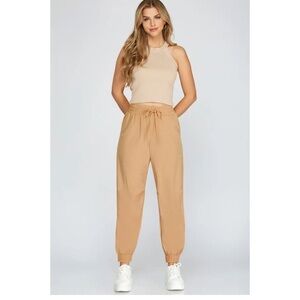 She + Sky Tan Track Pants